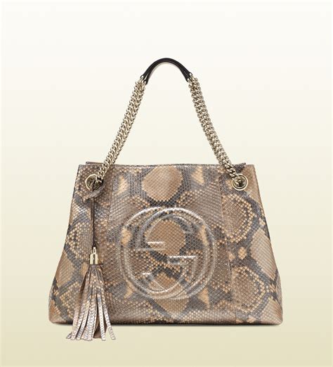 gucci soho python shoulder bag|Gucci shoulder bag outlet.